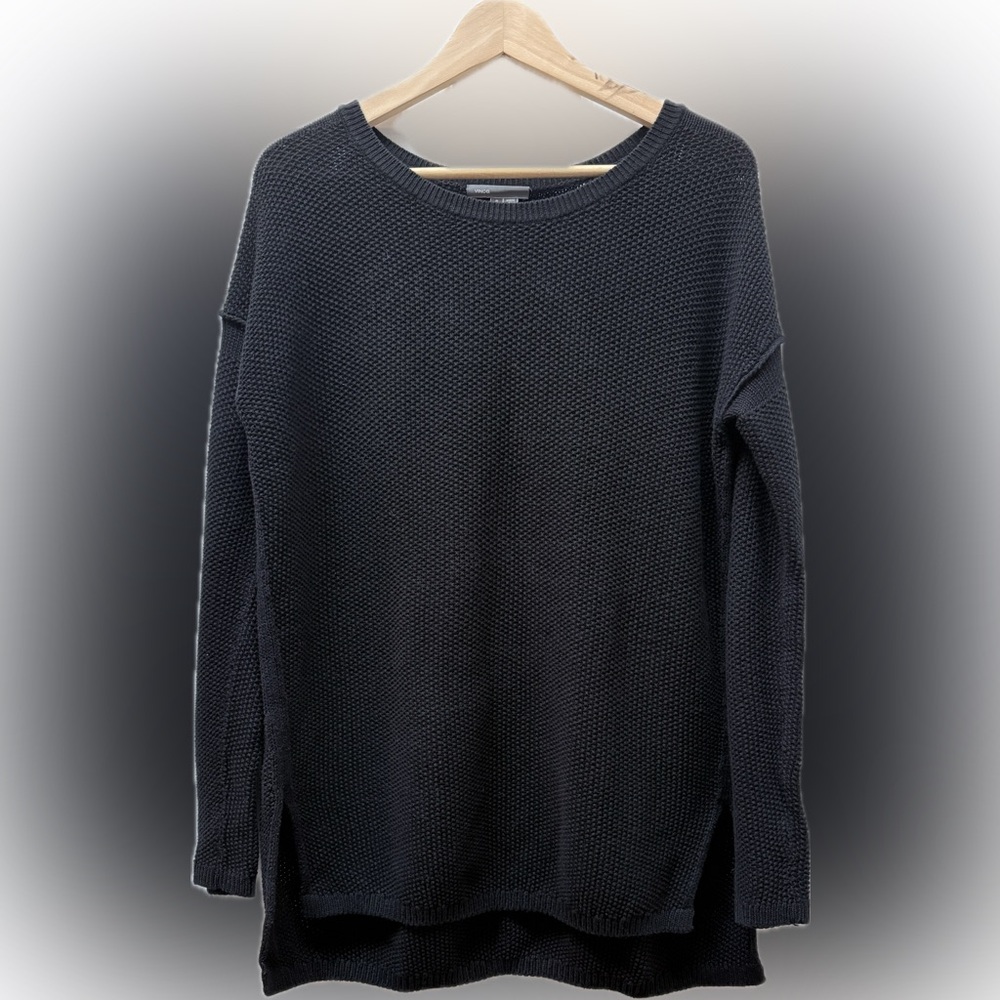 VINCE Cotton Cashmere blend waffle knit sweater